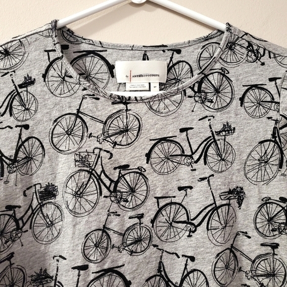 Anthropologie - Bicycle Print Weekender Tee - Size S - Picture 3 of 7